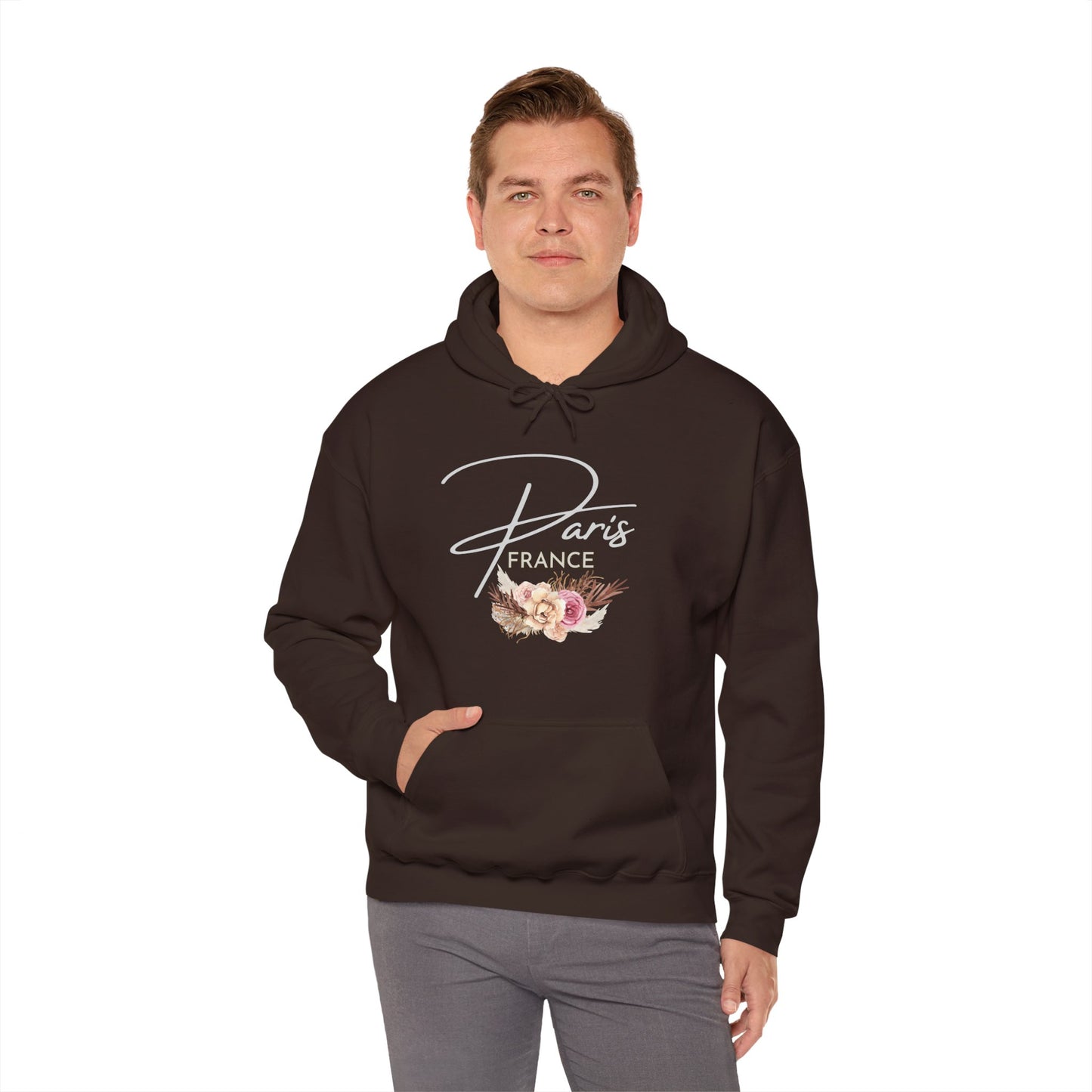 PARIS FLOWERS- Unisex Heavy Blend Hooded Sweatshirt (VARIETY OF COLORS)-“Travel T-Shirt That Slays”