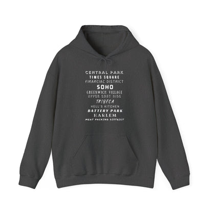 New York Neighborhoods -Unisex Heavy Blend Hooded Sweatshirt (VARIETY OF COLORS) "Iconic NYC on Swag"