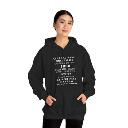 New York Neighborhoods -Unisex Heavy Blend Hooded Sweatshirt (VARIETY OF COLORS) "Iconic NYC on Swag"