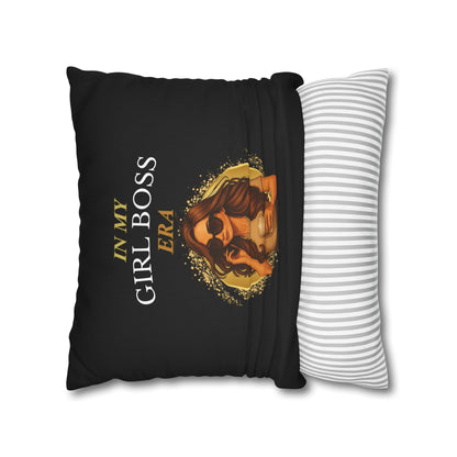 In My Girl Boss Era- (Black)  18 x 18  Pillowcase