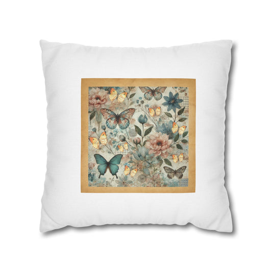WHIMSY FLORAL Bohemian Floral Pillowcase - "Decorative Garden Motif Throw Cushion Cover"