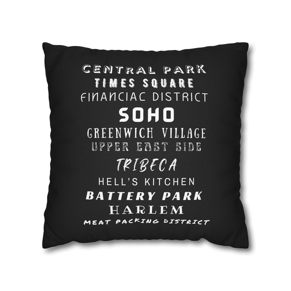 NEW YORK CITY NEIGHBORHOODS- Bohemian Design Square Pillowcase (COVER ONLY) - Artistic Home Decor
