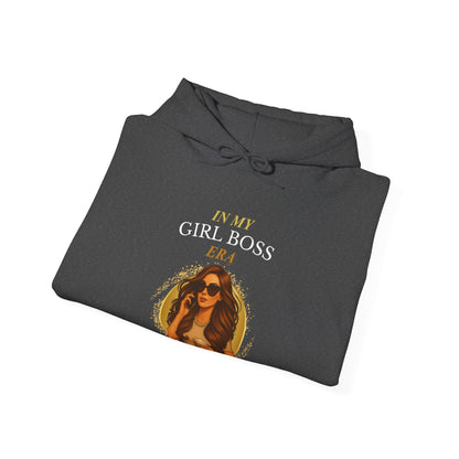 IN MY GIRL BOSS ERA- Unisex Heavy Blend Hooded Sweatshirt (Dark Colors) "Slayin At Work"