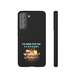 I'M HERE FOR THE COCKTAILS-Tough Phone Cases - Fits Most Phone Sizes!! (BLACK)
