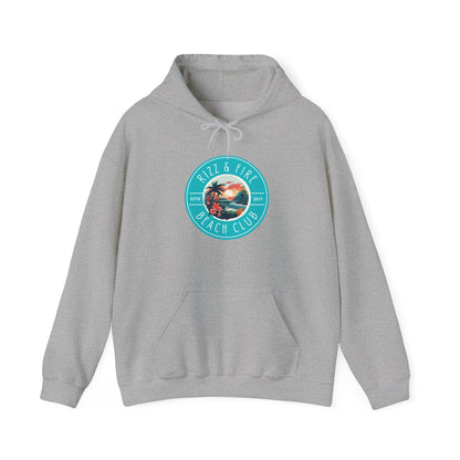 RIZZ & FIRE BEACH CLUB- Unisex Heavy Blend Hooded Sweatshirt (VARIETY OF COLORS) “Trending Top Pick Street Style”