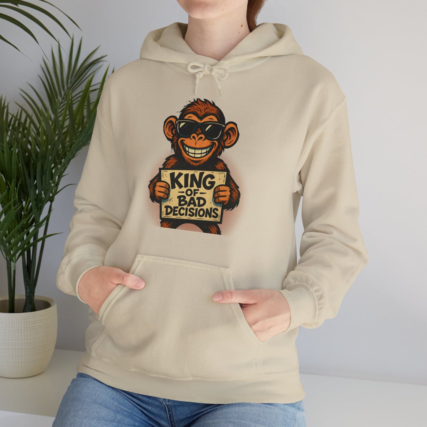 KING OF BAD DECISIONS -Unisex Heavy Blend Hooded Sweatshirt (VARIETY OF COLORS)-“Oversized Pullover, Trending for Those Underachievers"