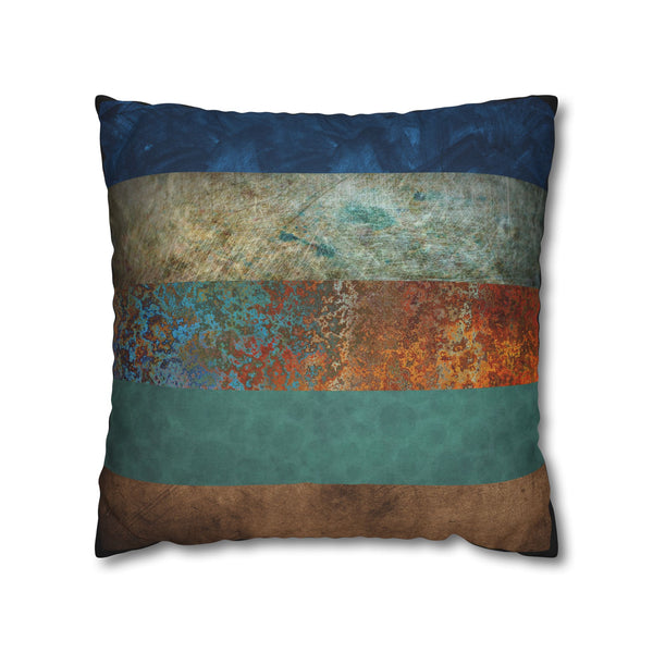 RUSTIC BOHO STRIPES- Bohemian Design Square Pillowcase (COVER ONLY) - Artistic Home Decor
