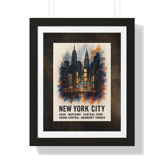 URBAN NEW YORK CITY Framed Poster - Urban Wall Art for Home Decor
