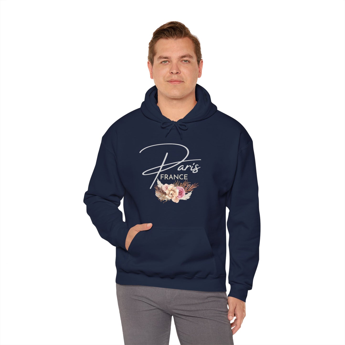 PARIS FLOWERS- Unisex Heavy Blend Hooded Sweatshirt (VARIETY OF COLORS)-“Travel T-Shirt That Slays”