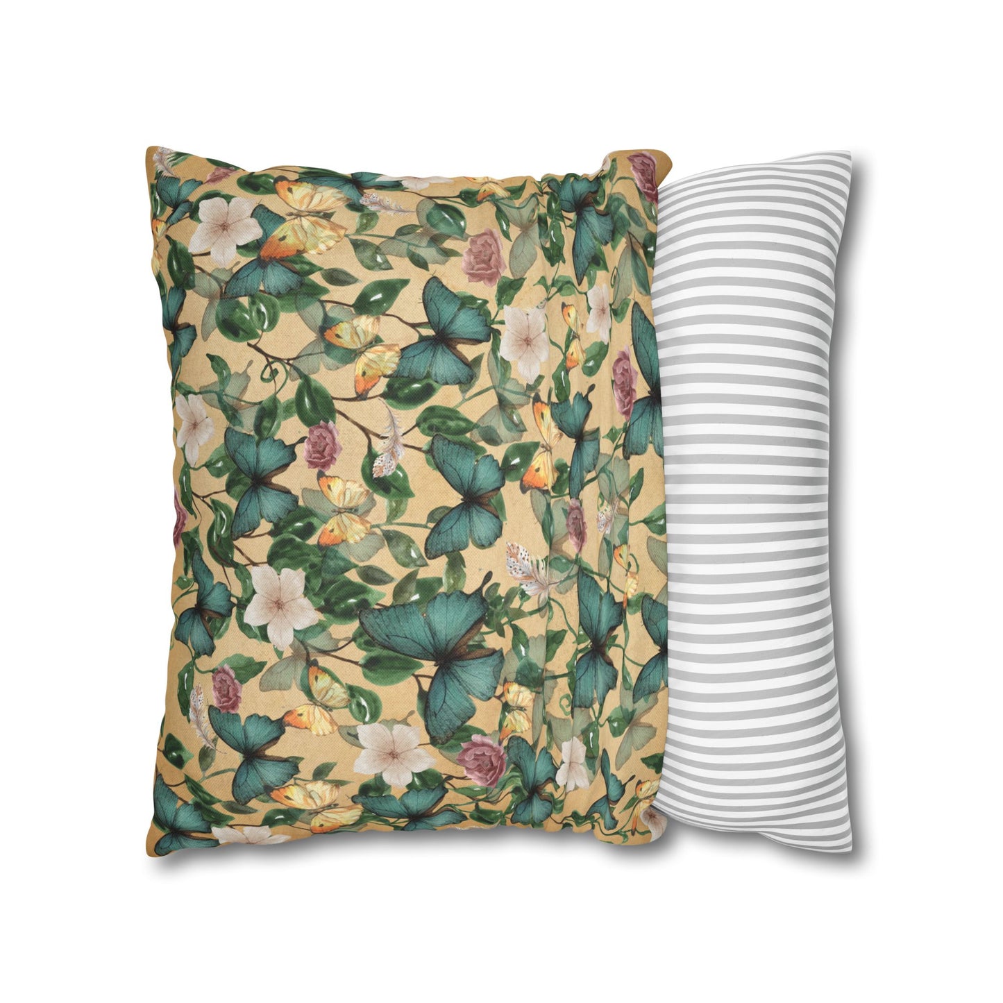 FLOWER POWER Bohemian Floral Pillowcase (COVER ONLY) - Vibrant Decorative Throw Cushion Cover