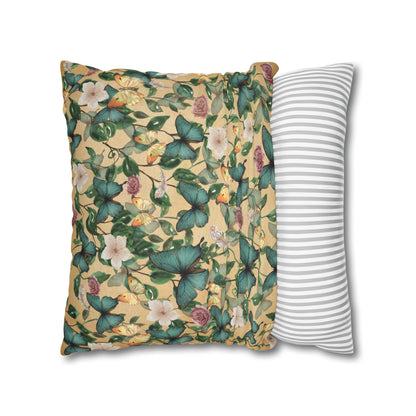 FLOWER POWER Bohemian Floral Pillowcase (COVER ONLY) - Vibrant Decorative Throw Cushion Cover