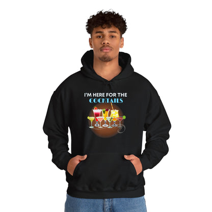 I'M HERE FOR THE COCKTAILS -Unisex Heavy Blend Hooded Sweatshirt (VARIETY OF COLORS) “Trendy Happy Hour Hoodie”