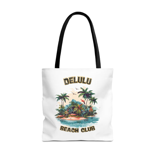 DELULU BEACH CLUB- AOP Tote Bag "Crazy Beach Vibes"
