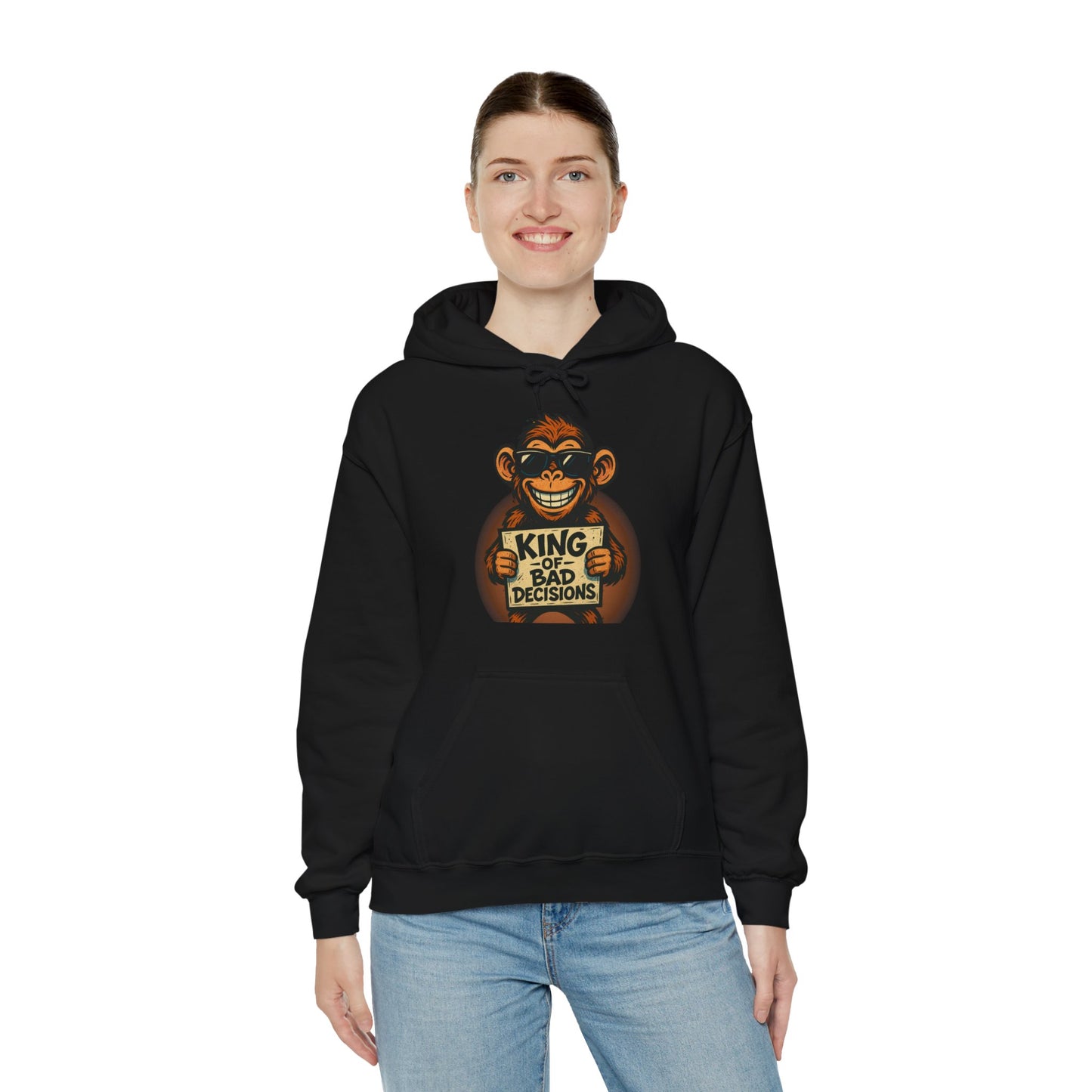 KING OF BAD DECISIONS -Unisex Heavy Blend Hooded Sweatshirt (VARIETY OF COLORS)-“Oversized Pullover, Trending for Those Underachievers"