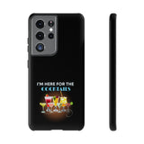I'M HERE FOR THE COCKTAILS-Tough Phone Cases - Fits Most Phone Sizes!! (BLACK)