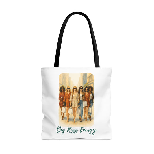 BIG RIZZ ENERGY- AOP Tote Bag-"Slay The Hallways, Tote In Hand"