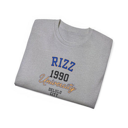 RIZZ UNIVERSITY 1990 DELULU CITY- T Shirt (VARIETY OF COLORS)  “Funny T-Shirt That Speaks Fluent Sarcasm”