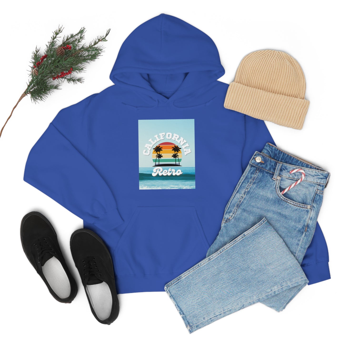 California Retro -Unisex Heavy Blend Hooded Sweatshirt (VARIETY OF COLORS)-“Trendy West Coast Hoodie — Top Pick Streetwear”
