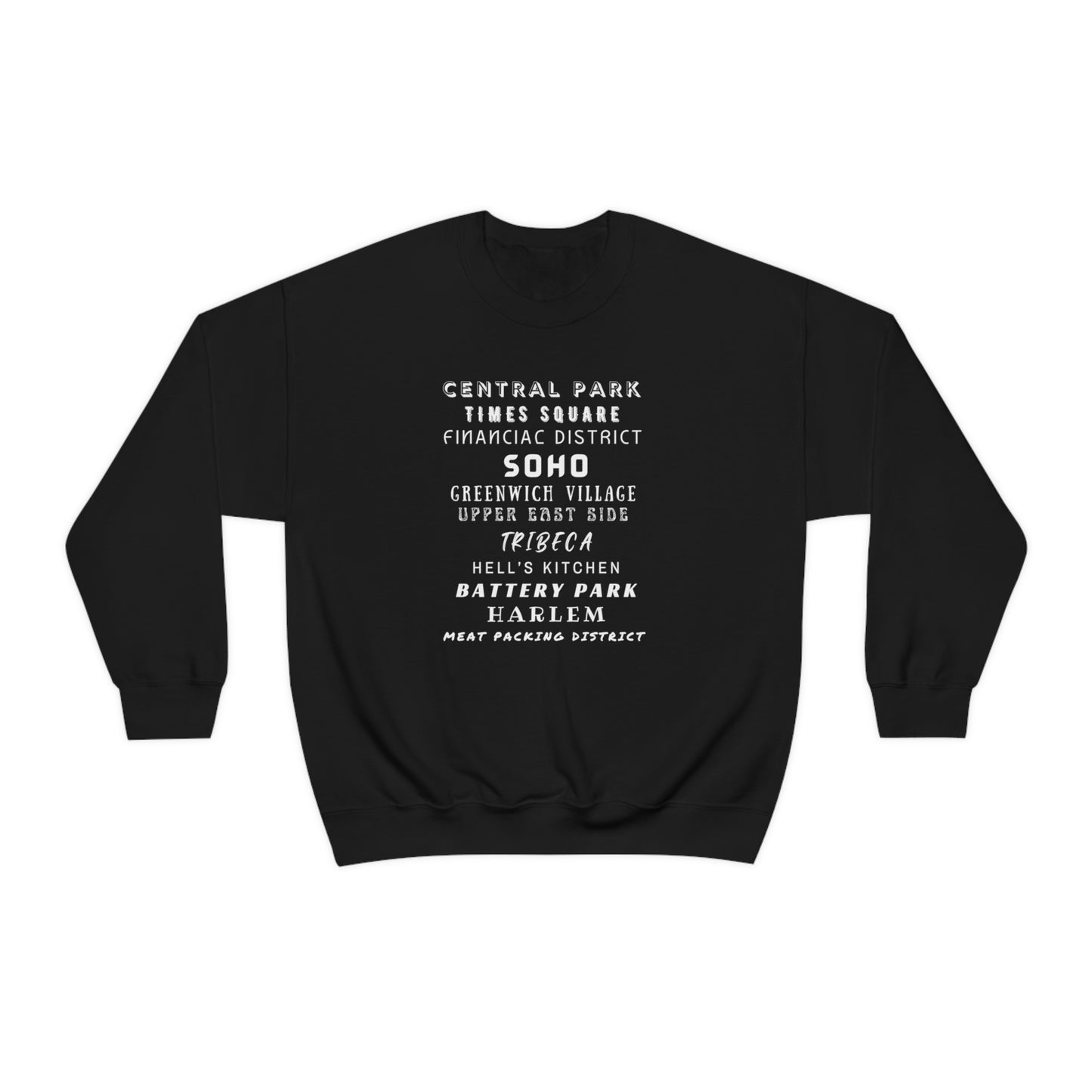 NYC NEIGHBORHOODS- Unisex Heavy Blend Crewneck Sweatshirt (VARIETY OF COLORS)