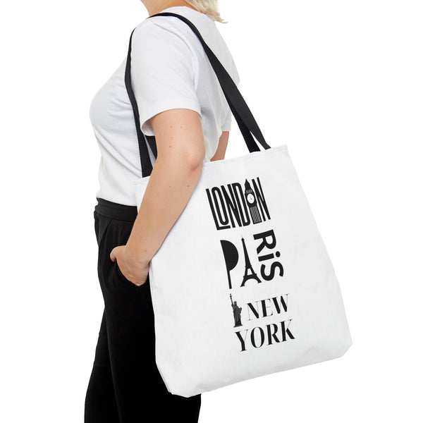 London Paris New York- AOP Tote Bag (WHITE)