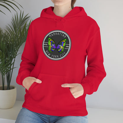 MANHATTAN NYC- Unisex Heavy Blend Hooded Sweatshirt (VARIETY OF COLORS)-“Trendy NYC Pullover Made for Photos, Coffee Runs, and Slay”