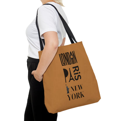 London Paris New York- AOP Tote Bag (LIGHT BROWN)-"The Tote Worth The Hype"