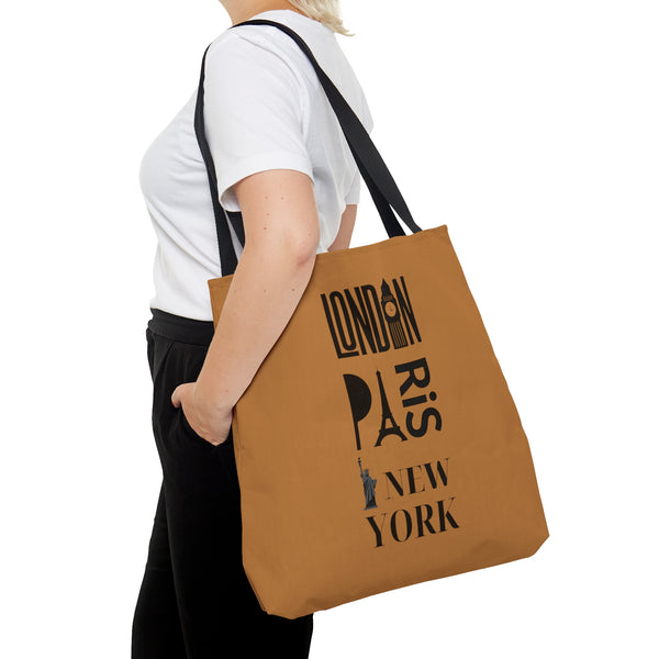 London Paris New York- AOP Tote Bag (LIGHT BROWN)