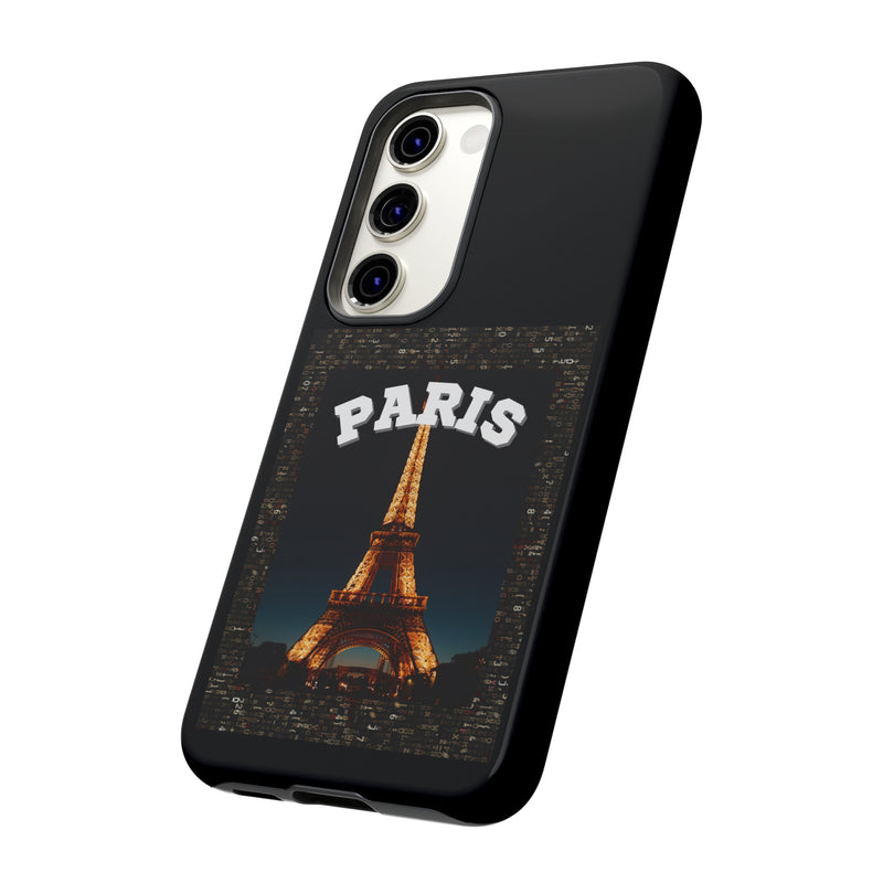 PARIS AT NIGHT- Tough Phone Cases - Fits Most Phone Sizes!! (BLACK)
