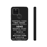 NYC NEIGHBORHOODS -Tough Phone Cases - Fits Most Phone Sizes!! (Dark GREY)