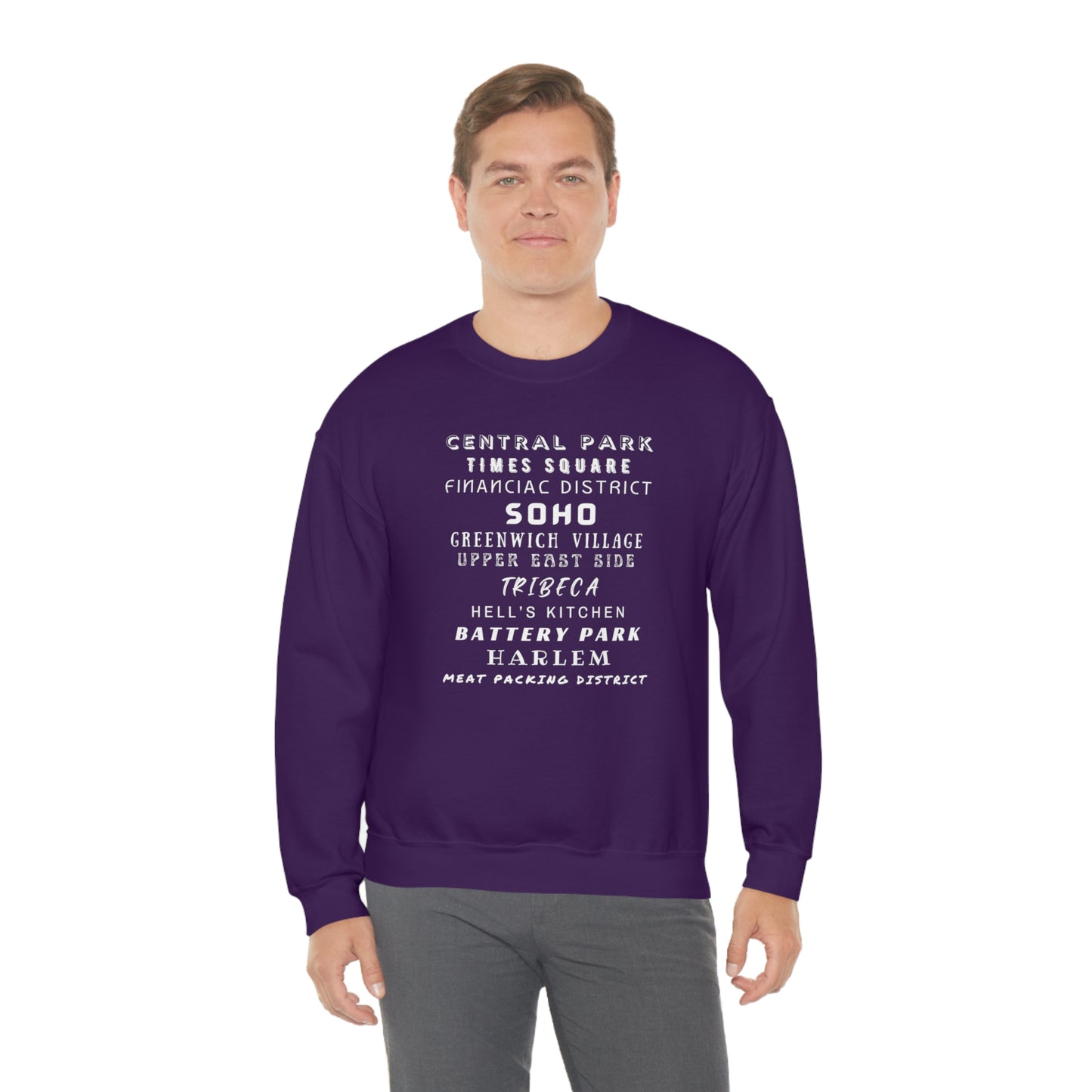 NYC NEIGHBORHOODS- Unisex Heavy Blend Crewneck Sweatshirt (VARIETY OF COLORS)