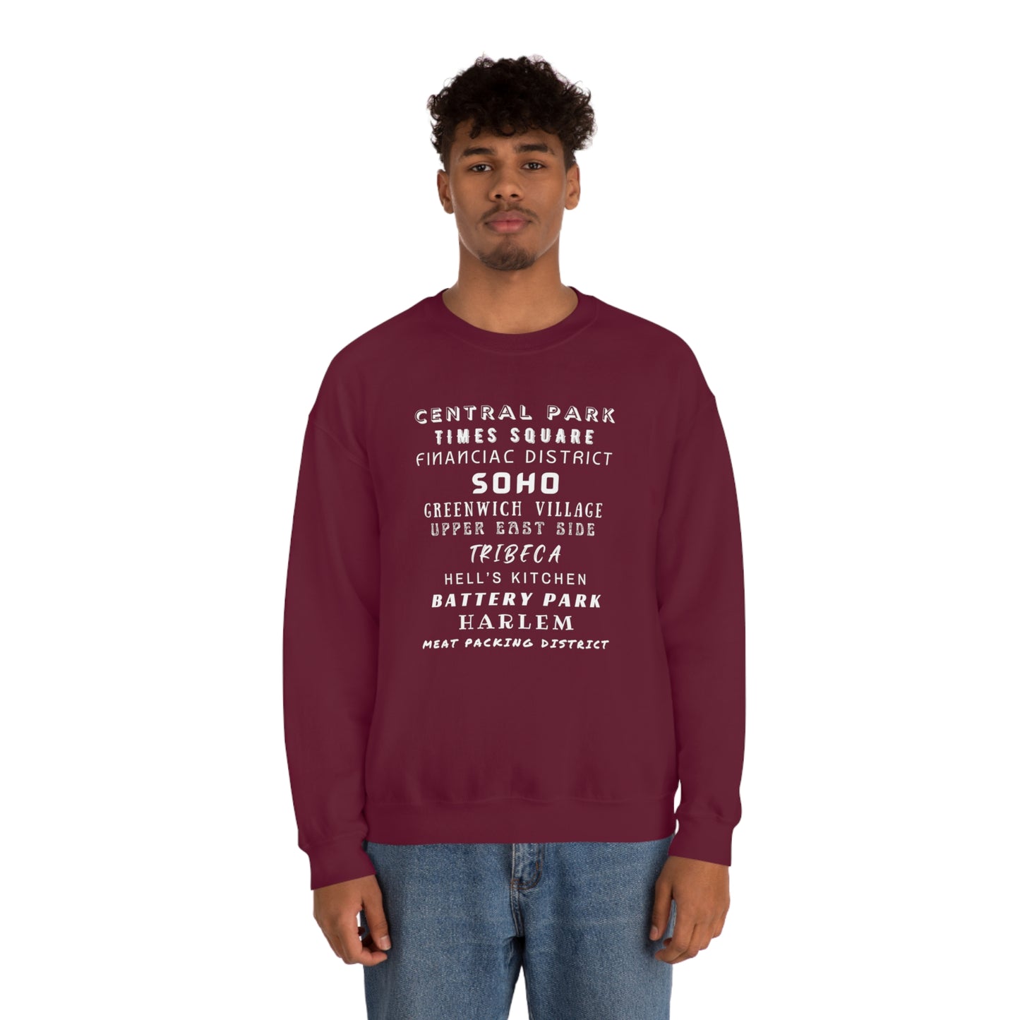 NYC NEIGHBORHOODS- Unisex Heavy Blend Crewneck Sweatshirt (VARIETY OF COLORS)