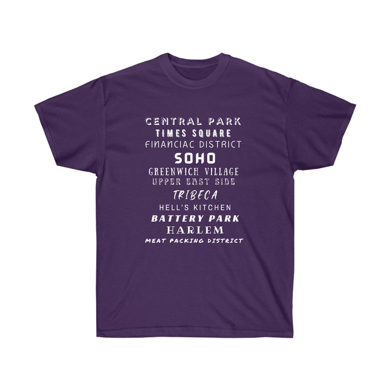 NYC NEIGHBORHOODS- T Shirt (variety Of Colors)
