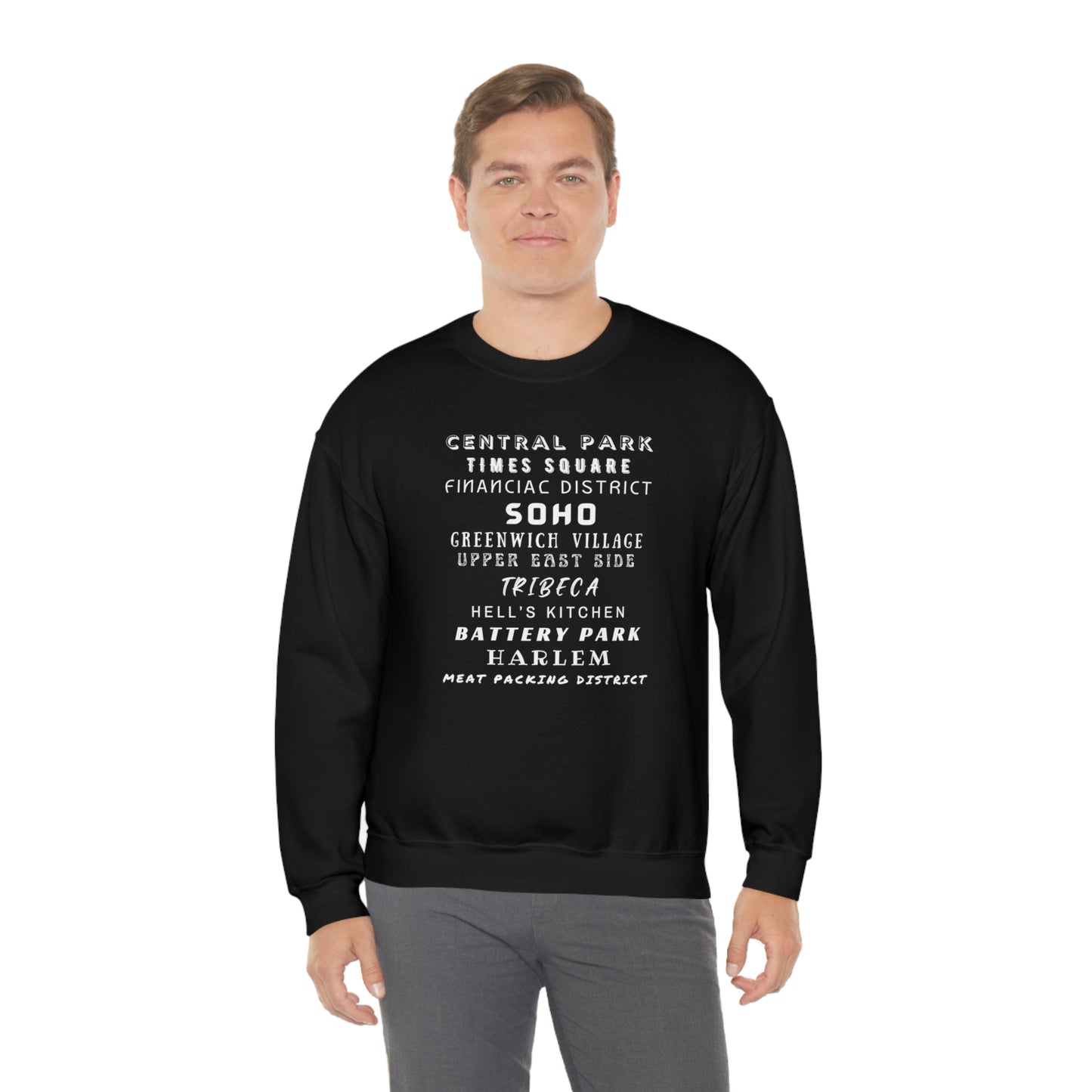 NYC NEIGHBORHOODS- Unisex Heavy Blend Crewneck Sweatshirt (VARIETY OF COLORS)