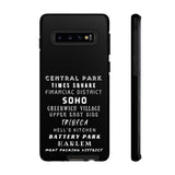 NYC NEIGHBORHOODS -Tough Phone Cases - Fits Most Phone Sizes!! (Dark GREY)