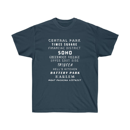 NYC ICONIC NEIGHBORHOODS- T Shirt (variety Of Colors) “New York City Shirt Full of Rizz, Skyline & Subway Vibes”