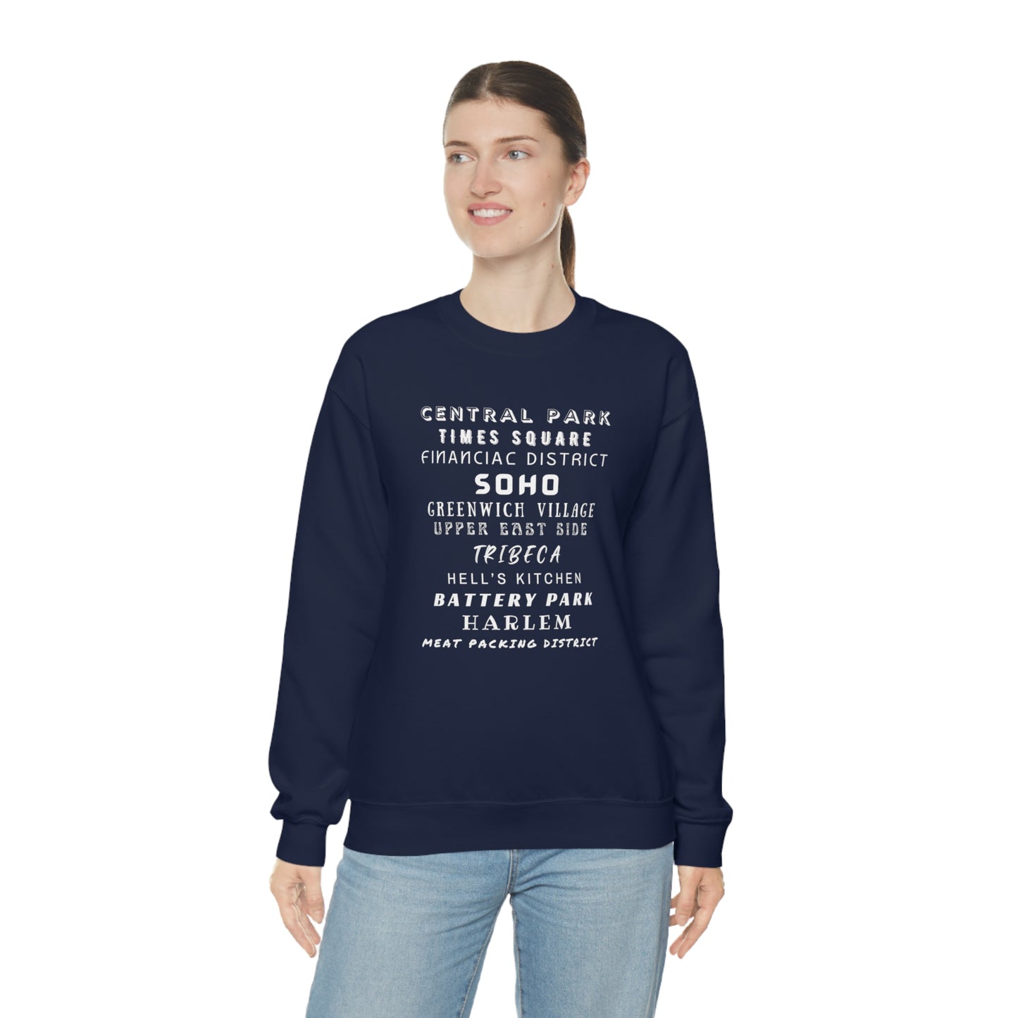 NYC NEIGHBORHOODS- Unisex Heavy Blend Crewneck Sweatshirt (VARIETY OF COLORS)
