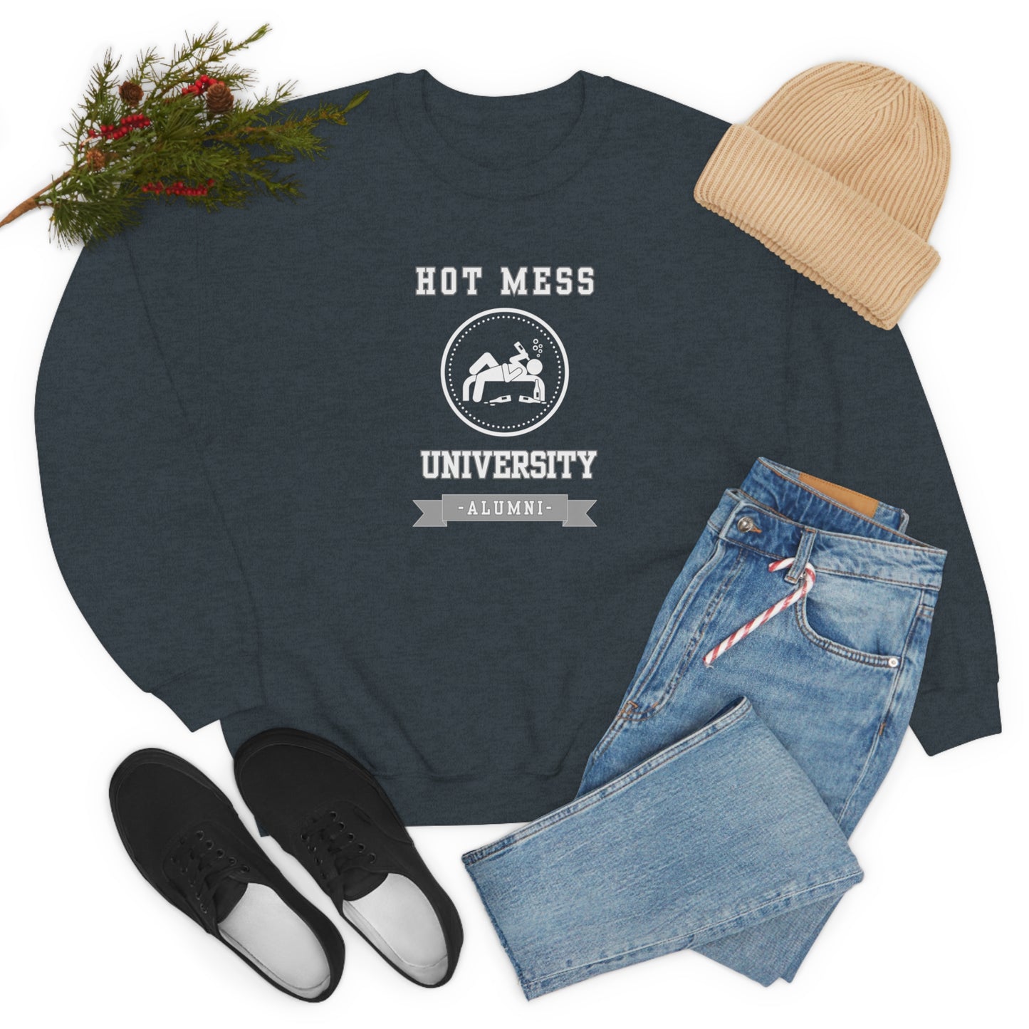 HOT MESS UNIVERSITY- Unisex Heavy Blend Crewneck Sweatshirt (VARIETY OF COLORS)