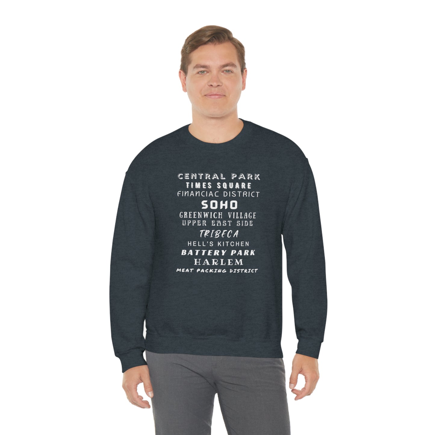 NYC NEIGHBORHOODS- Unisex Heavy Blend Crewneck Sweatshirt (VARIETY OF COLORS)