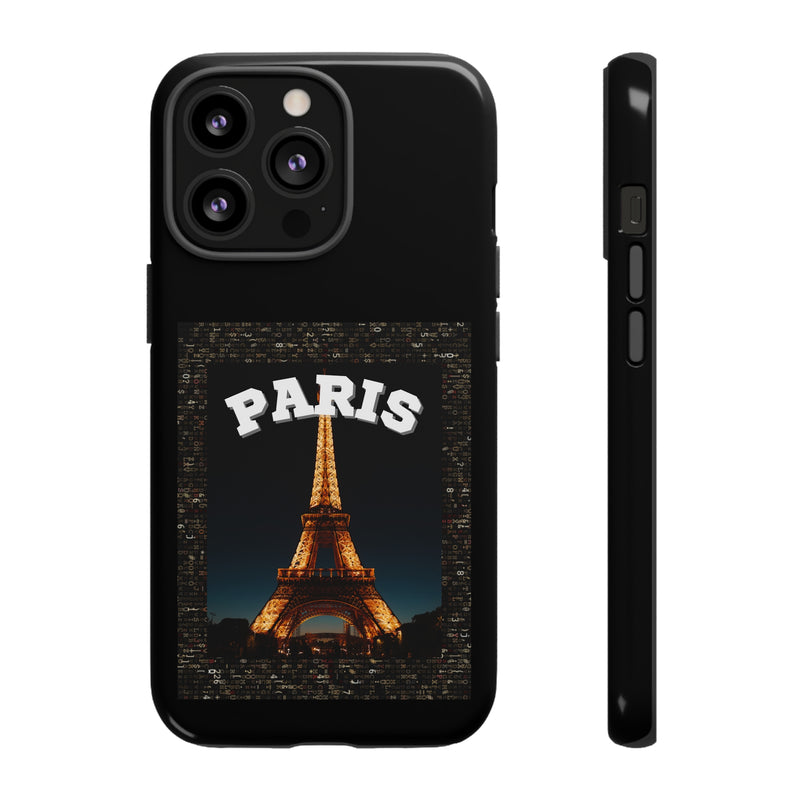 PARIS AT NIGHT- Tough Phone Cases - Fits Most Phone Sizes!! (BLACK)