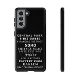 NYC NEIGHBORHOODS -Tough Phone Cases - Fits Most Phone Sizes!! (Dark GREY)
