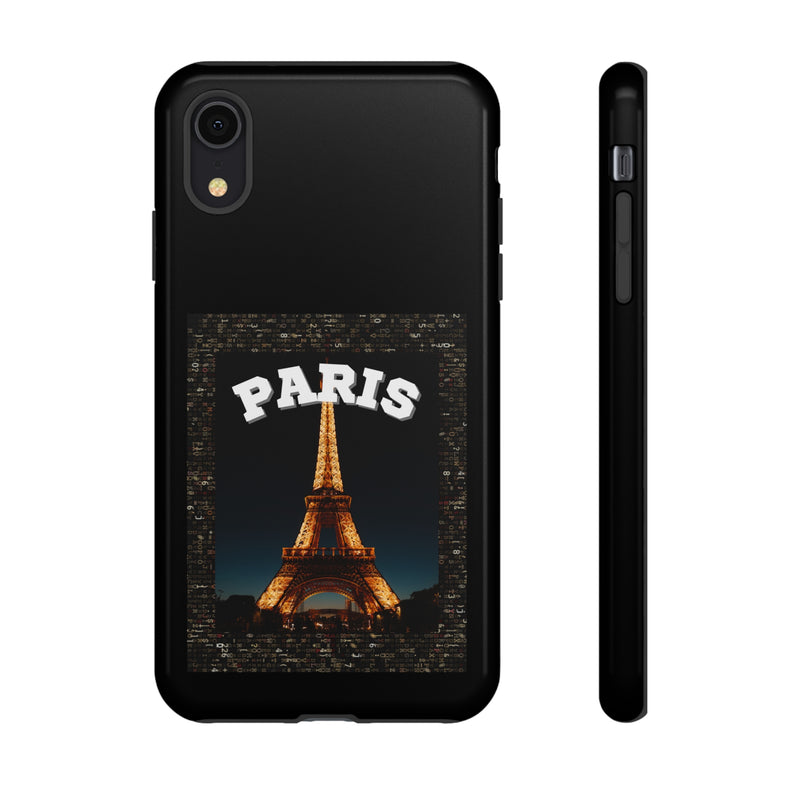 PARIS AT NIGHT- Tough Phone Cases - Fits Most Phone Sizes!! (BLACK)