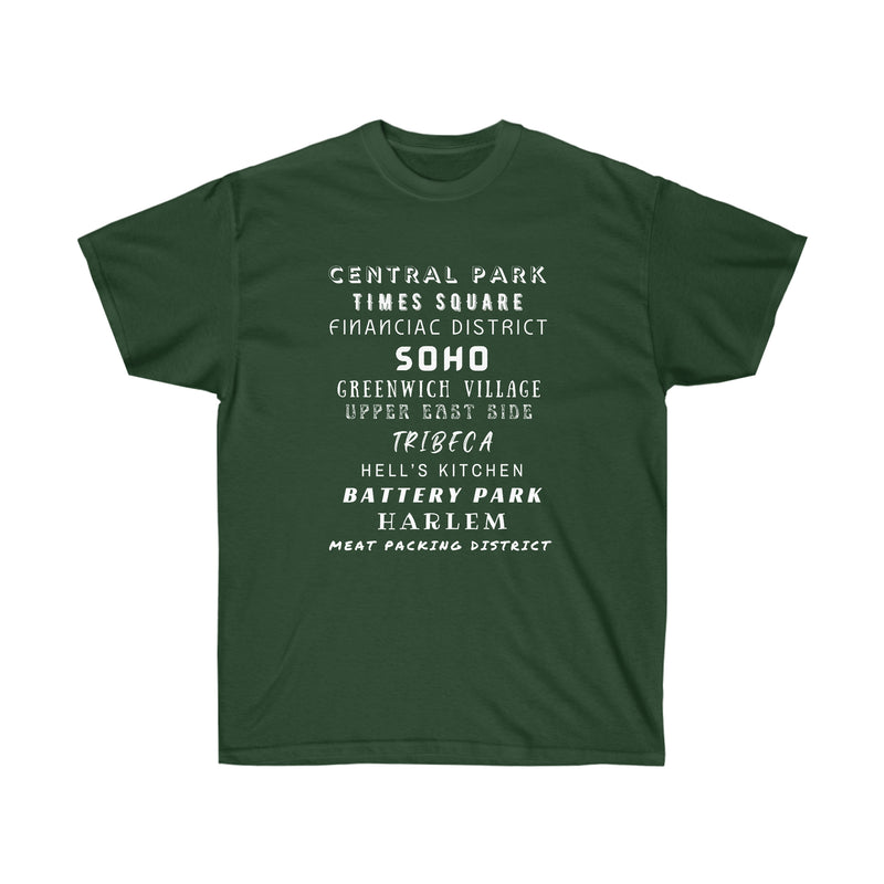 NYC NEIGHBORHOODS- T Shirt (variety Of Colors)