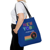 NEW YORK VINTAGE- AOP Tote Bag (DARK BLUE)