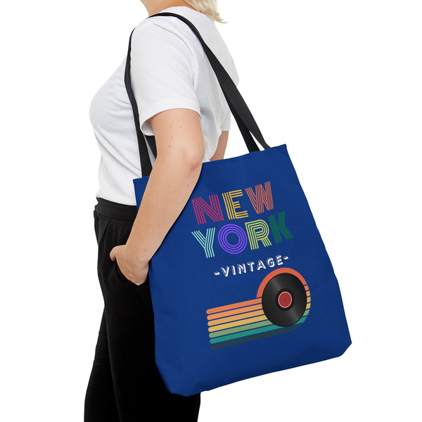 NEW YORK VINTAGE- AOP Tote Bag (DARK BLUE)