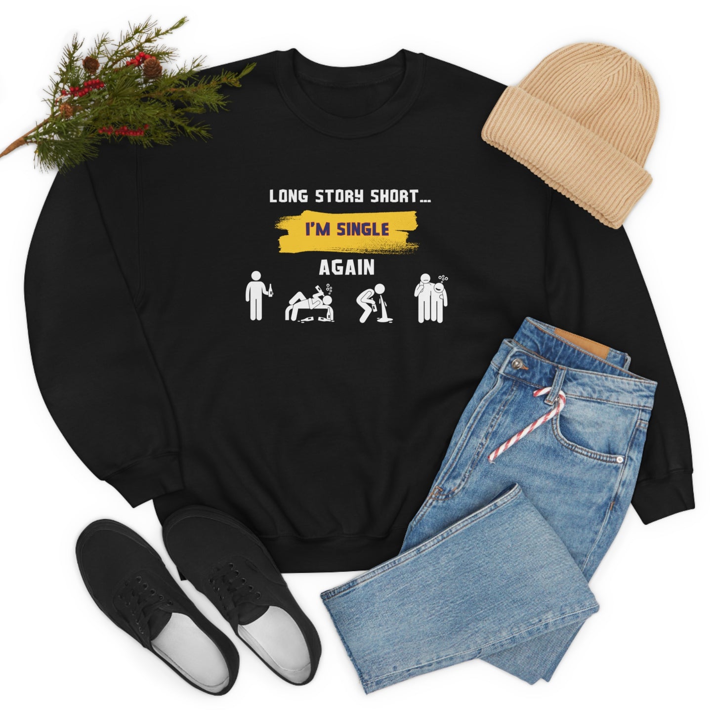 LONG STORY SHORT- Unisex Heavy Blend Crewneck Sweatshirt (VARIETY OF COLORS)