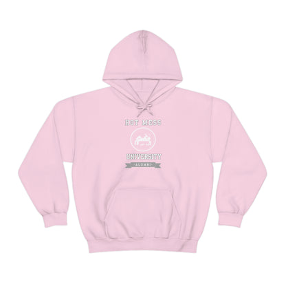 HOT MESS UNIVERSITY- Unisex Heavy Blend Hooded Sweatshirt (VARIETY OF COLORS)