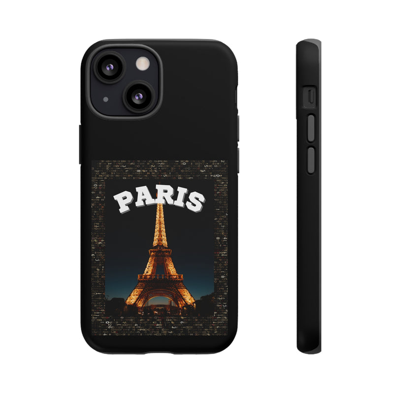 PARIS AT NIGHT- Tough Phone Cases - Fits Most Phone Sizes!! (BLACK)
