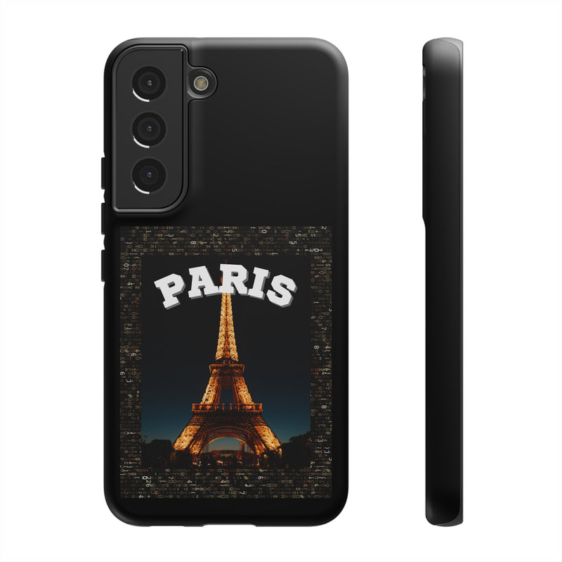 PARIS AT NIGHT- Tough Phone Cases - Fits Most Phone Sizes!! (BLACK)