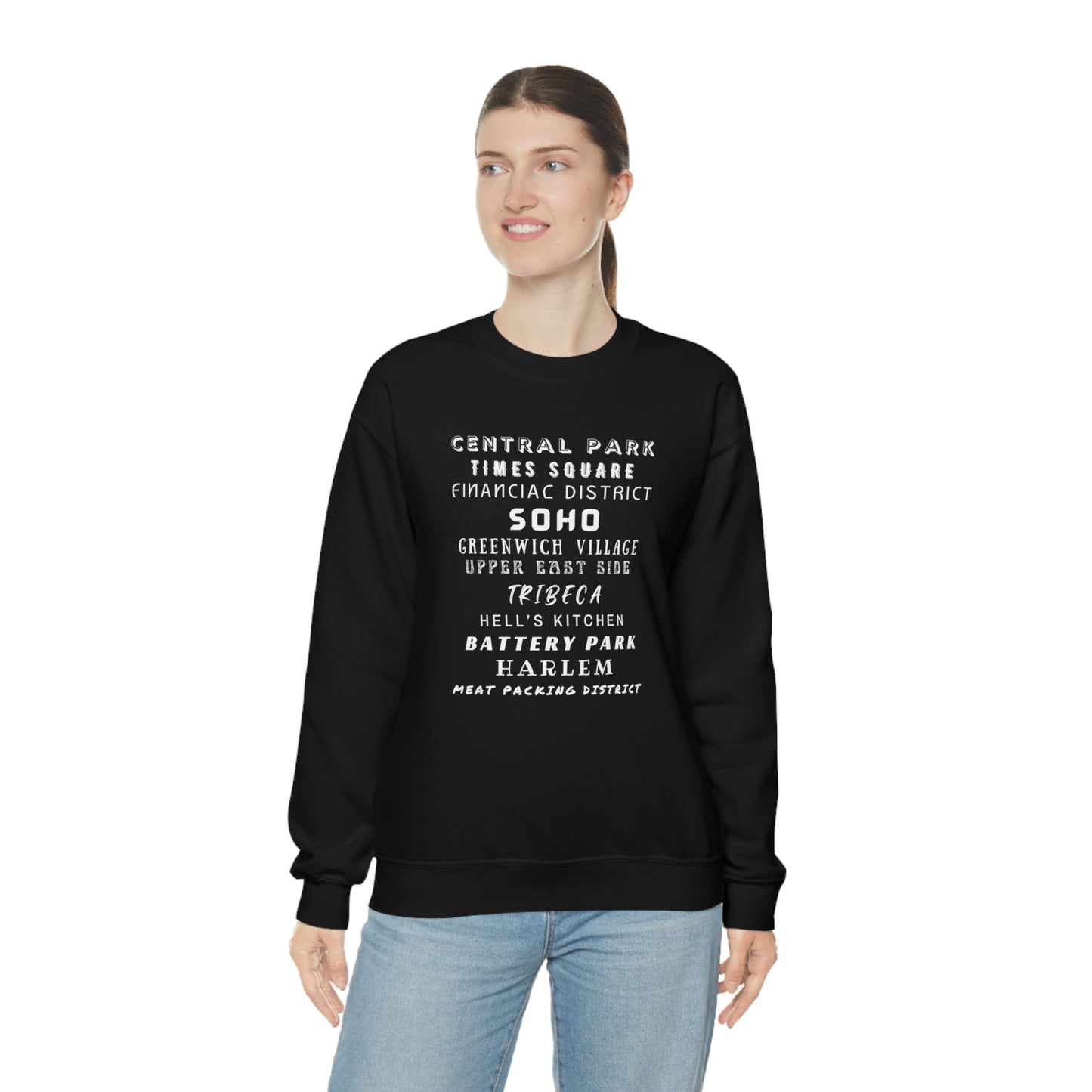 NYC NEIGHBORHOODS- Unisex Heavy Blend Crewneck Sweatshirt (VARIETY OF COLORS)