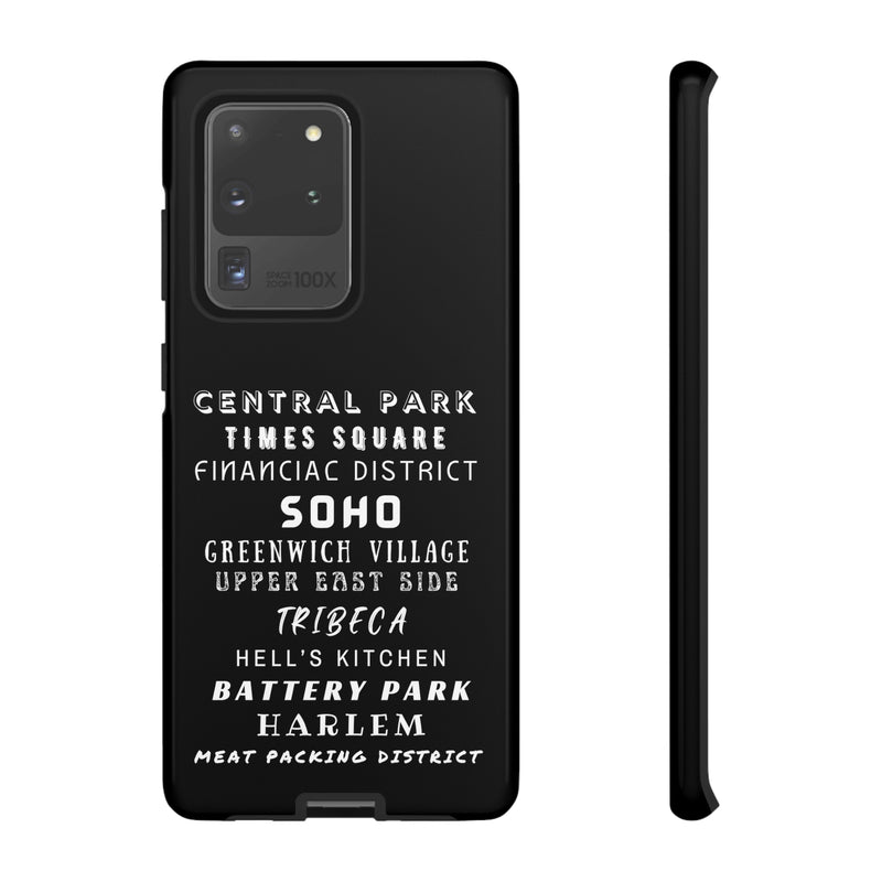 NYC NEIGHBORHOODS -Tough Phone Cases - Fits Most Phone Sizes!! (Dark GREY)